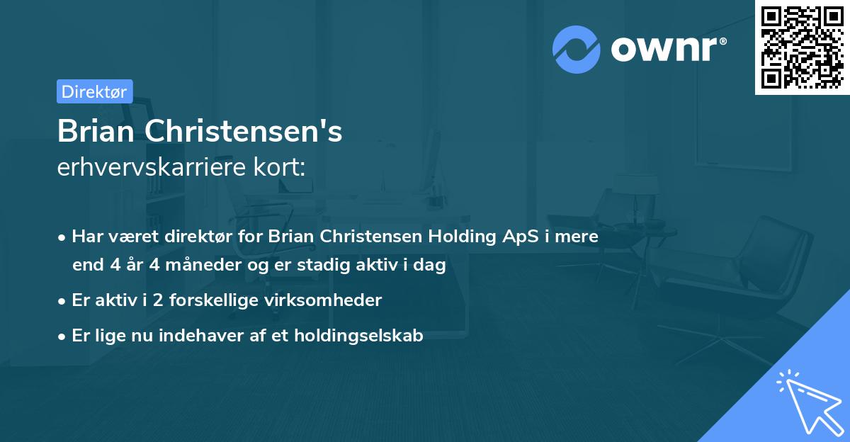 Brian Christensen's erhvervskarriere kort