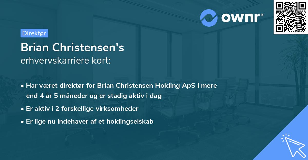 Brian Christensen's erhvervskarriere kort