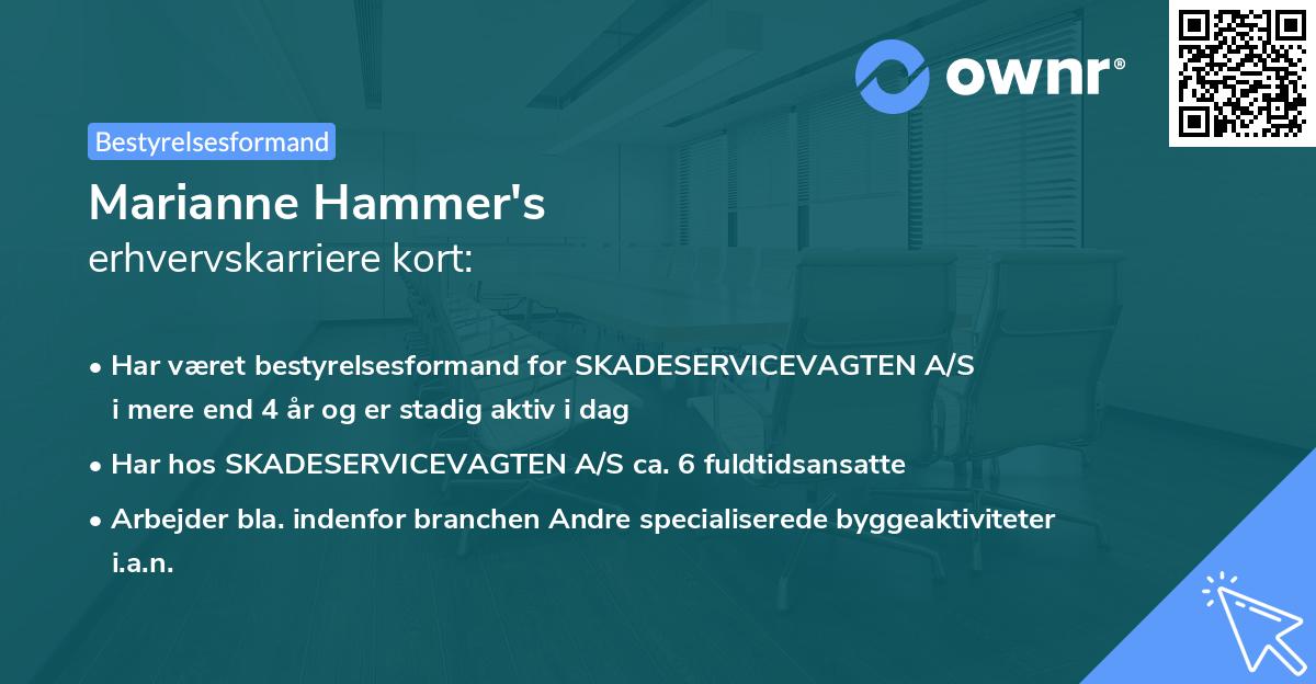 Marianne Hammer's erhvervskarriere kort