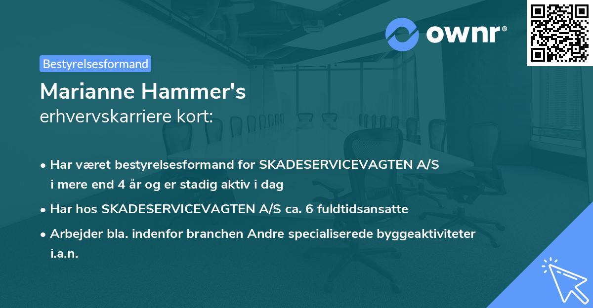 Marianne Hammer's erhvervskarriere kort