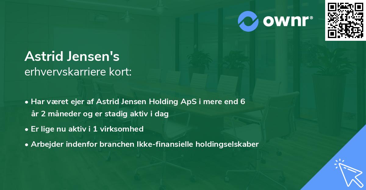 Astrid Jensen's erhvervskarriere kort