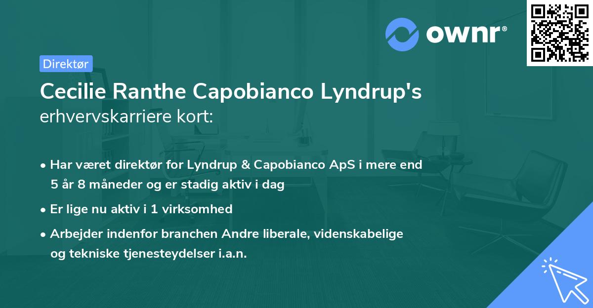 Cecilie Ranthe Capobianco Lyndrup's erhvervskarriere kort