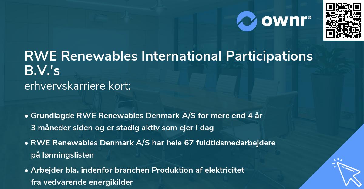 RWE Renewables International Participations B.V.'s erhvervskarriere kort