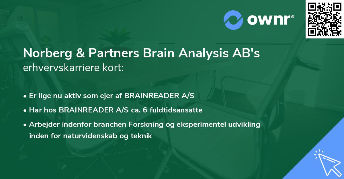 Norberg & Partners Brain Analysis AB's erhvervskarriere kort