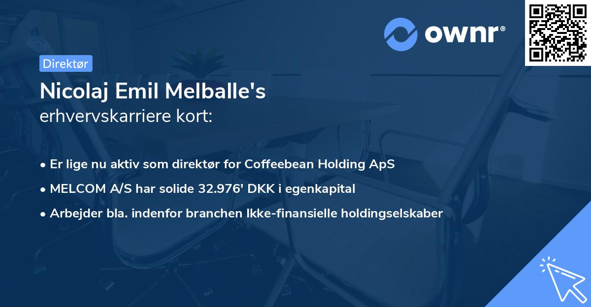 Nicolaj Emil Melballe's erhvervskarriere kort