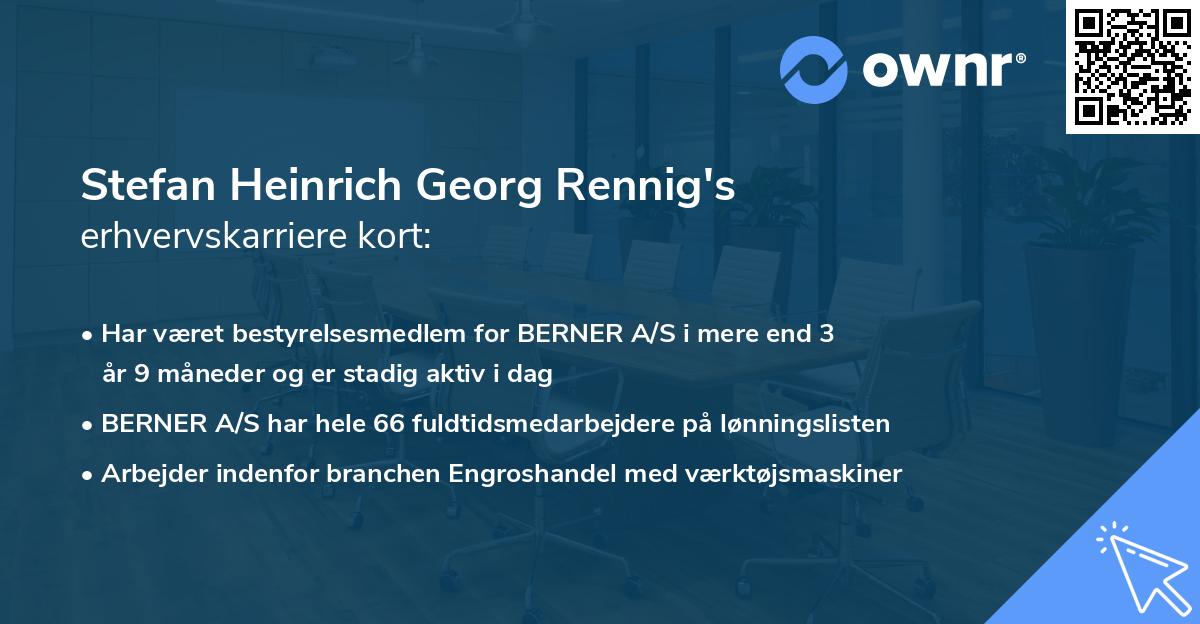 Stefan Heinrich Georg Rennig's erhvervskarriere kort