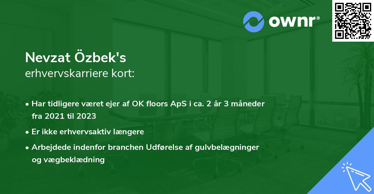 Nevzat Özbek's erhvervskarriere kort