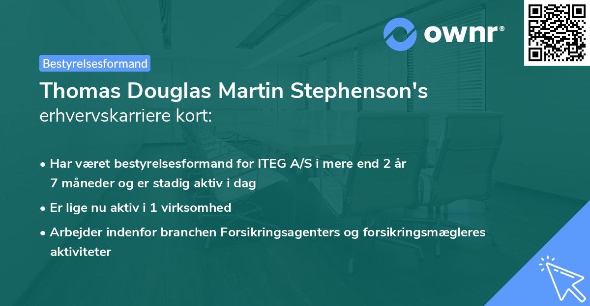 Thomas Douglas Martin Stephenson's erhvervskarriere kort