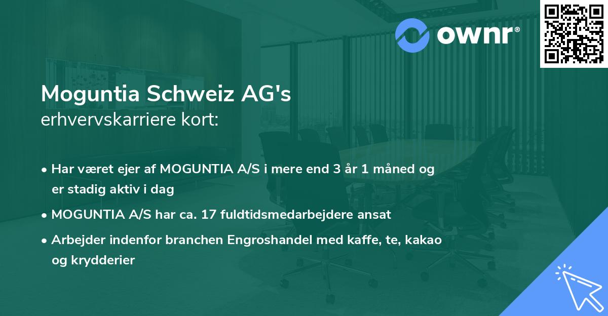 Moguntia Schweiz AG's erhvervskarriere kort