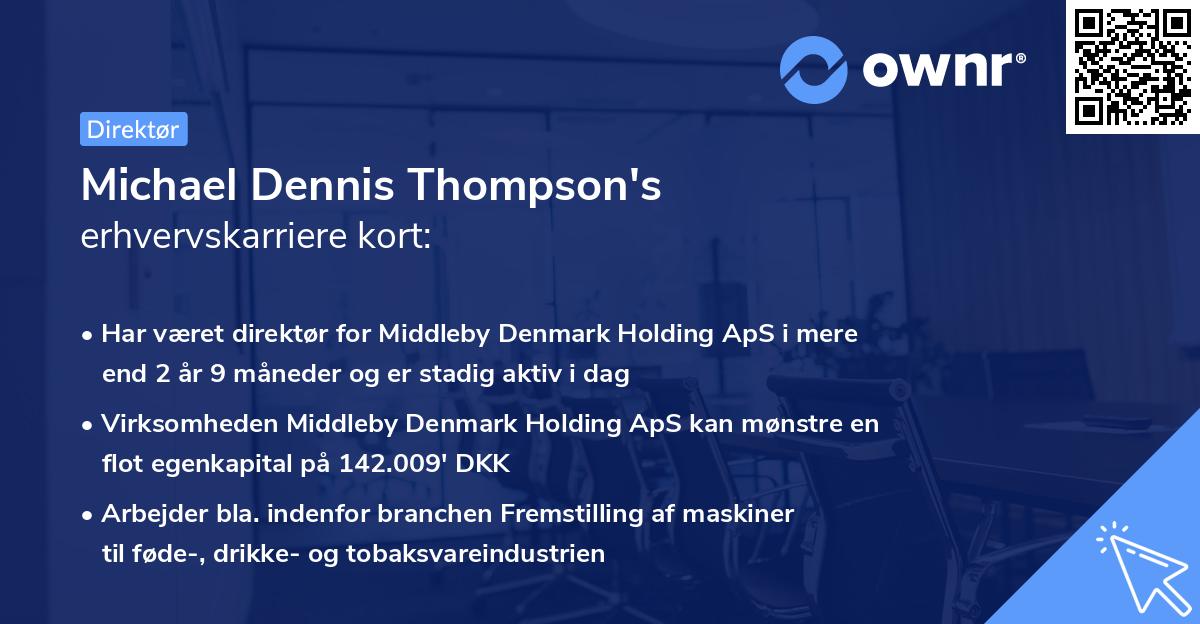 Michael Dennis Thompson's erhvervskarriere kort