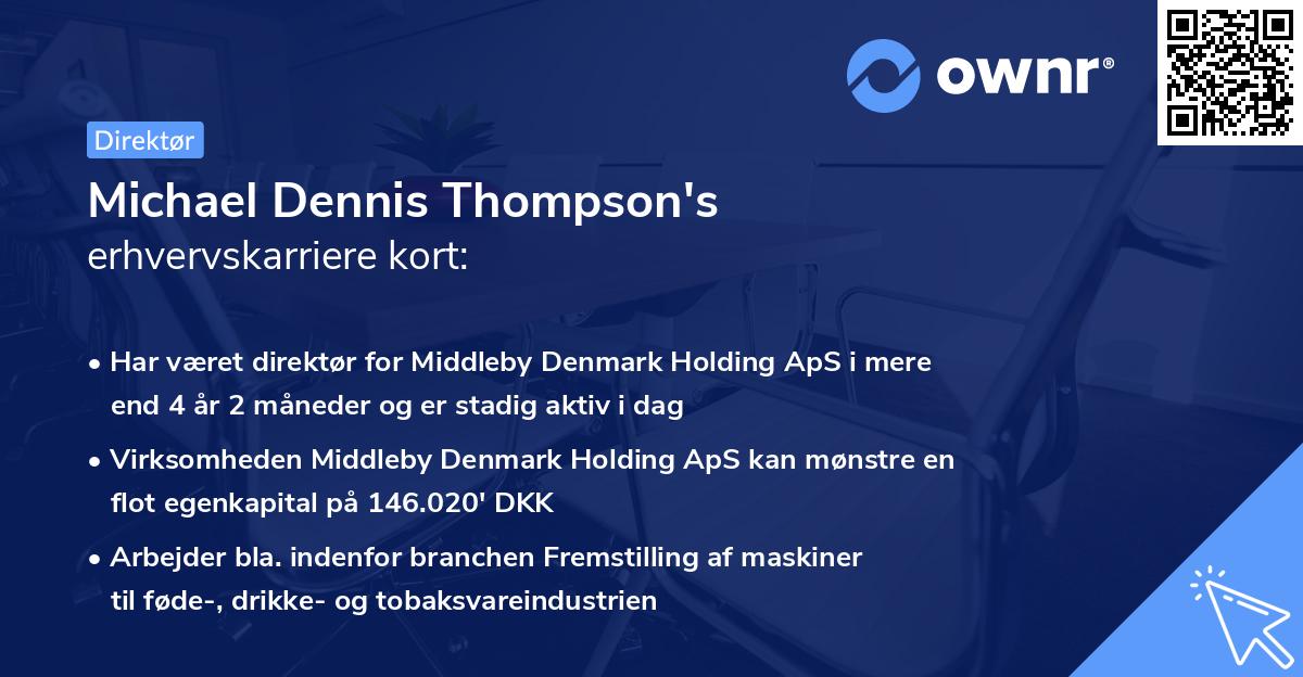 Michael Dennis Thompson's erhvervskarriere kort