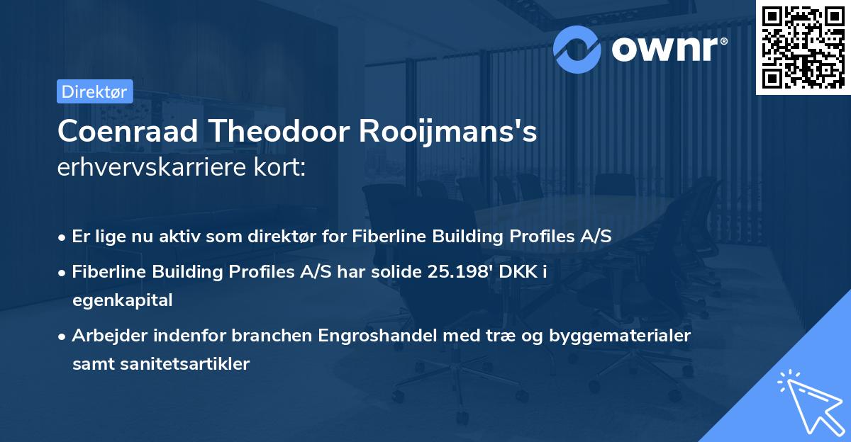 Coenraad Theodoor Rooijmans's erhvervskarriere kort