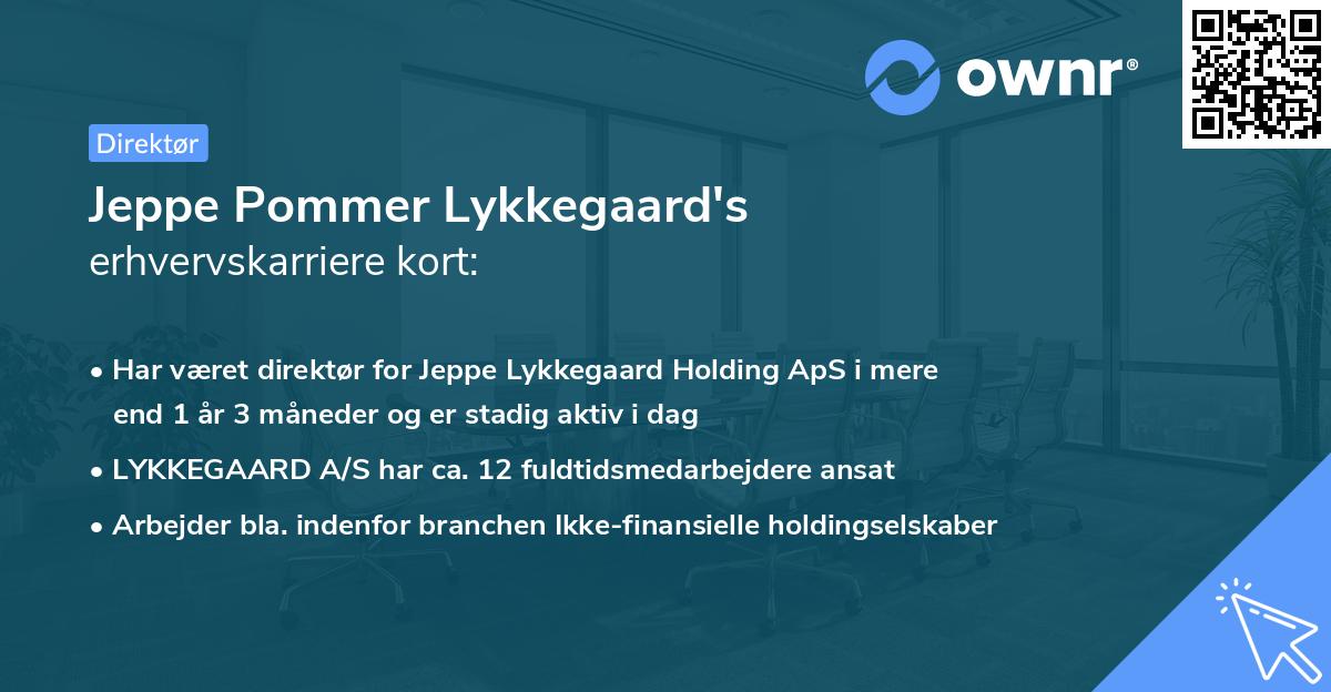 Jeppe Pommer Lykkegaard's erhvervskarriere kort