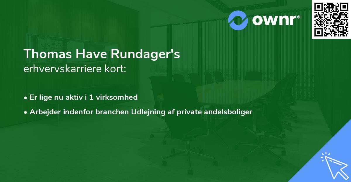 Thomas Have Rundager's erhvervskarriere kort