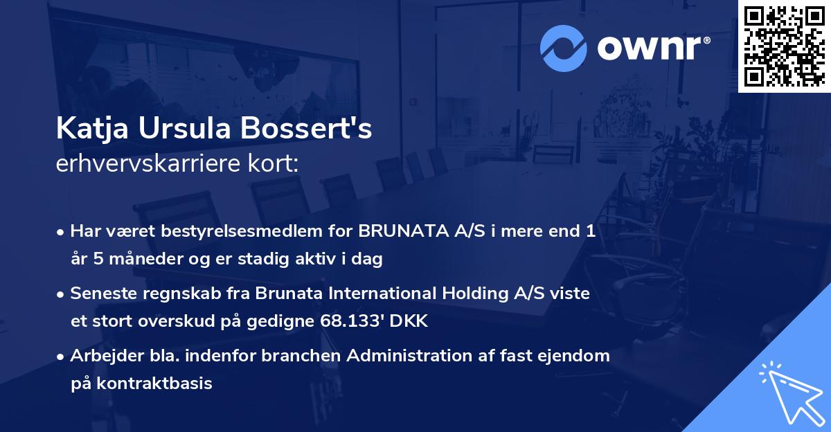 Katja Ursula Bossert's erhvervskarriere kort