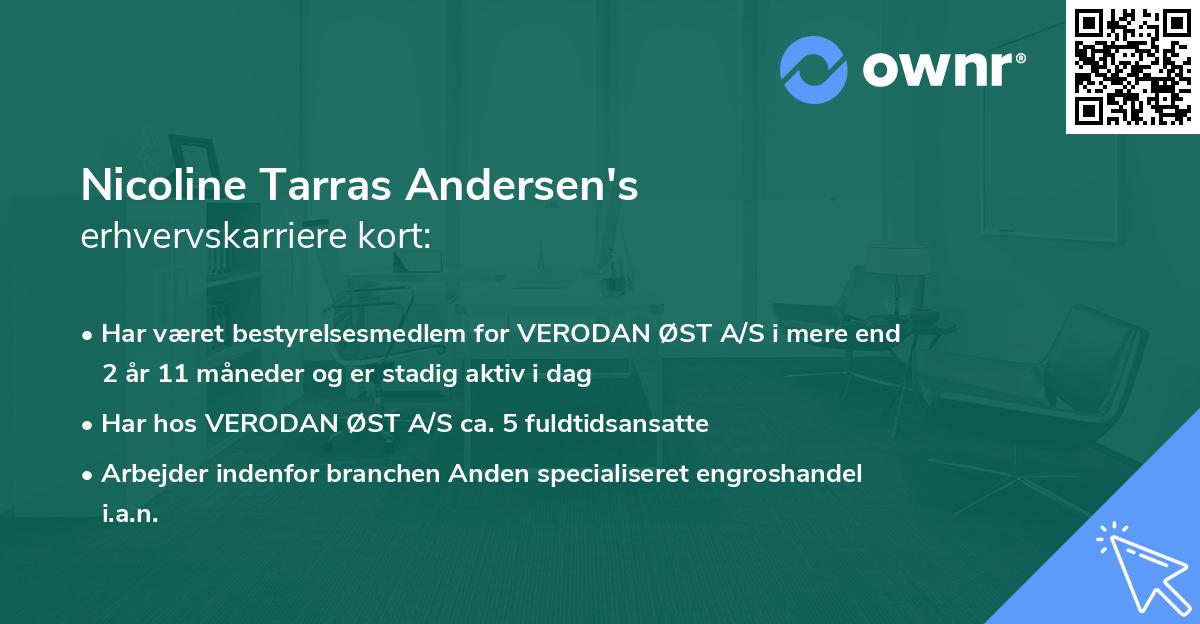 Nicoline Tarras Andersen's erhvervskarriere kort