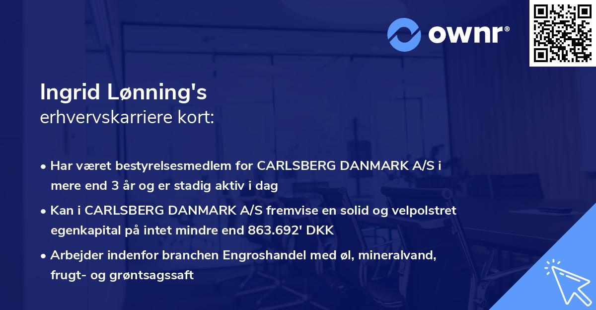 Ingrid Lønning's erhvervskarriere kort