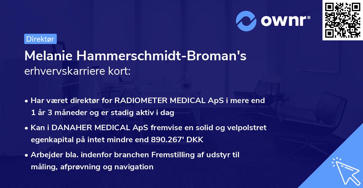 Melanie Hammerschmidt-Broman's erhvervskarriere kort