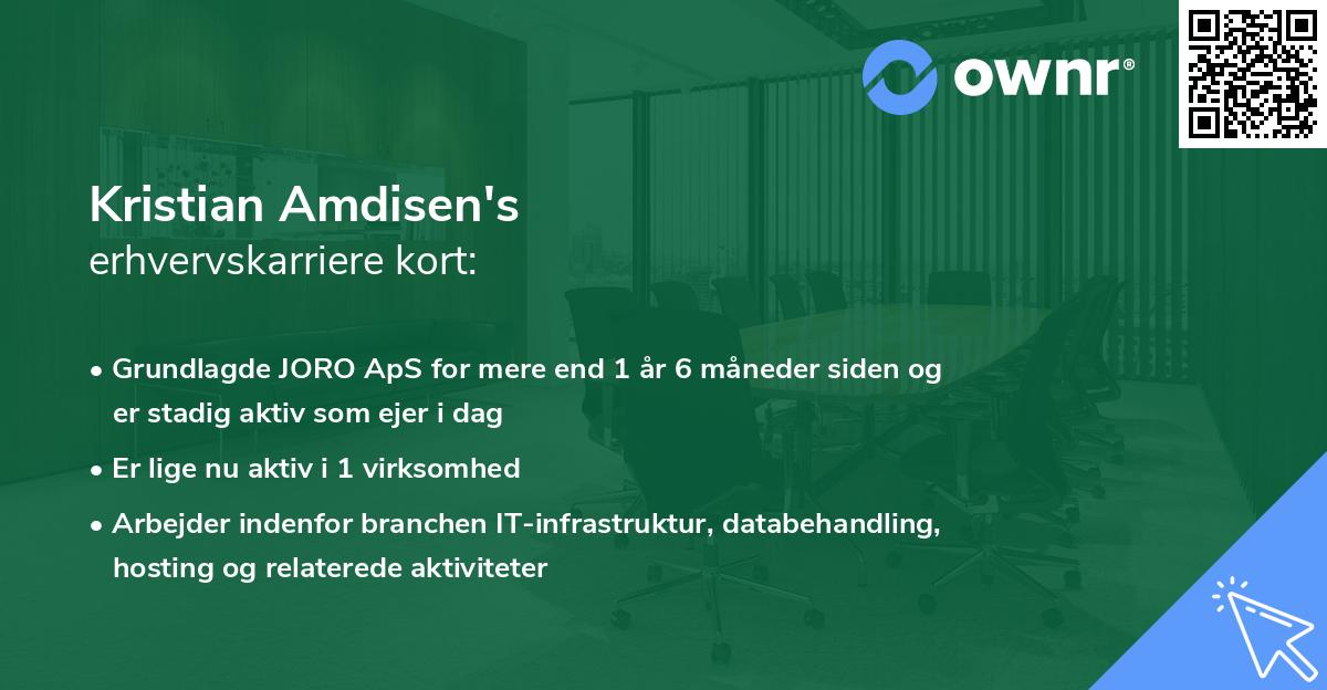 Kristian Amdisen's erhvervskarriere kort