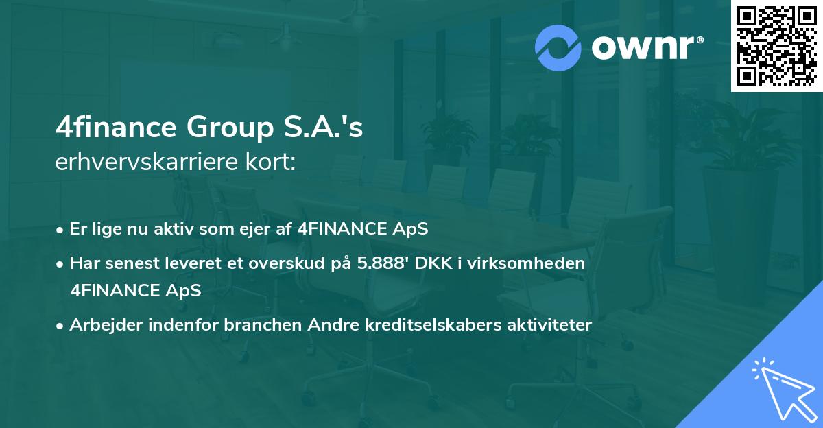 4finance Group S.A.'s erhvervskarriere kort