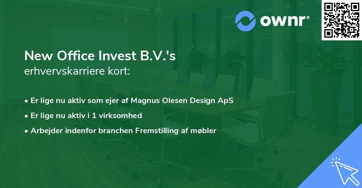 New Office Invest B.V.'s erhvervskarriere kort