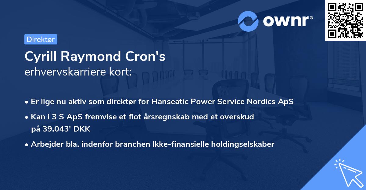 Cyrill Raymond Cron's erhvervskarriere kort