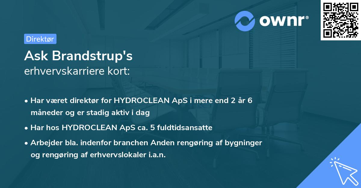 Ask Brandstrup's erhvervskarriere kort