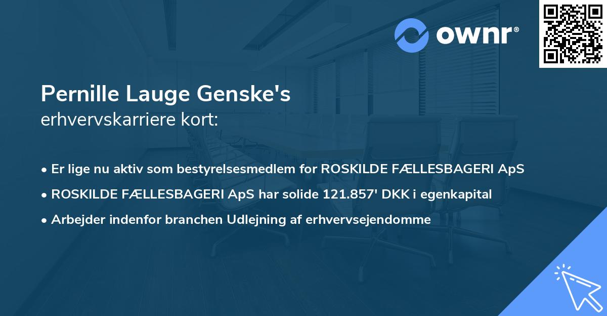 Pernille Lauge Genske's erhvervskarriere kort