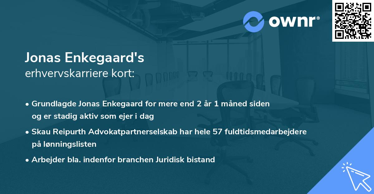 Jonas Enkegaard's erhvervskarriere kort