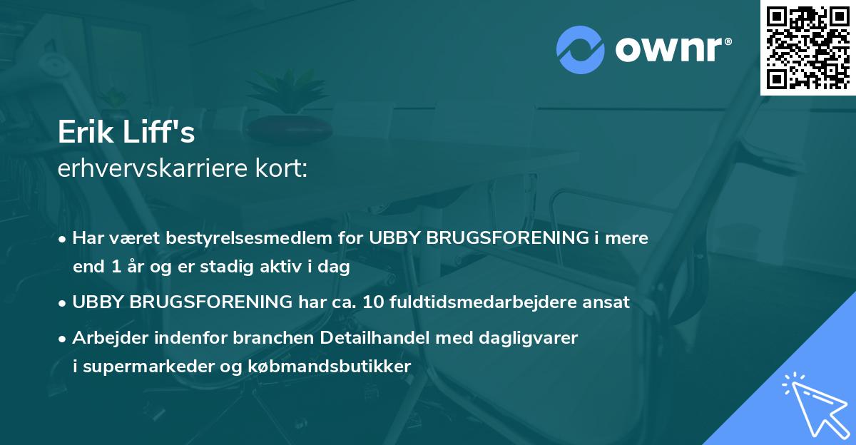 Erik Liff's erhvervskarriere kort