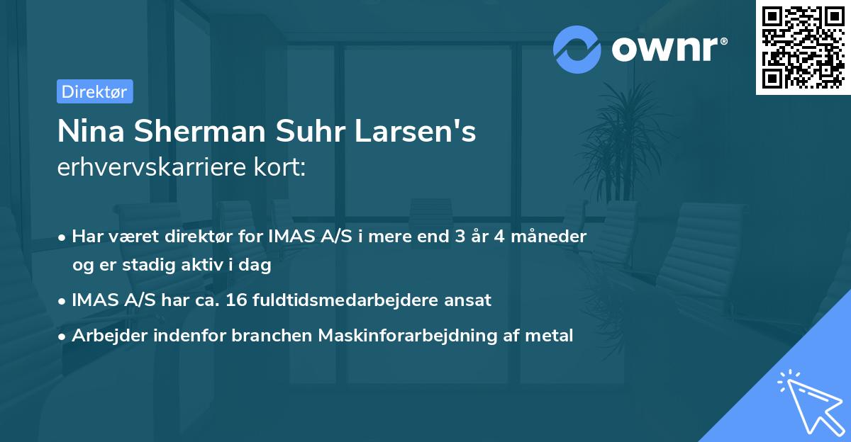 Nina Sherman Suhr Larsen's erhvervskarriere kort
