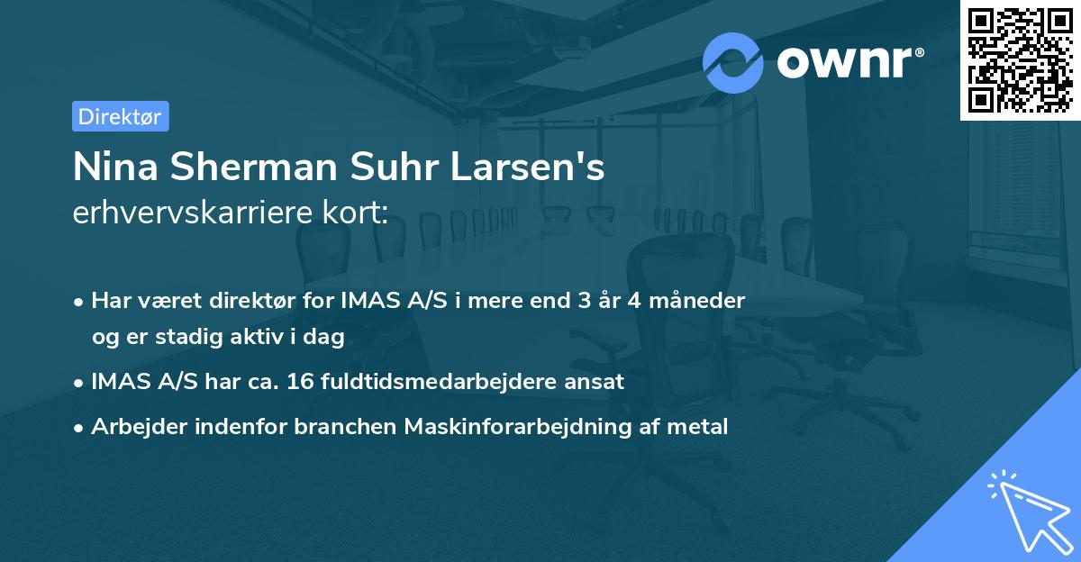 Nina Sherman Suhr Larsen's erhvervskarriere kort