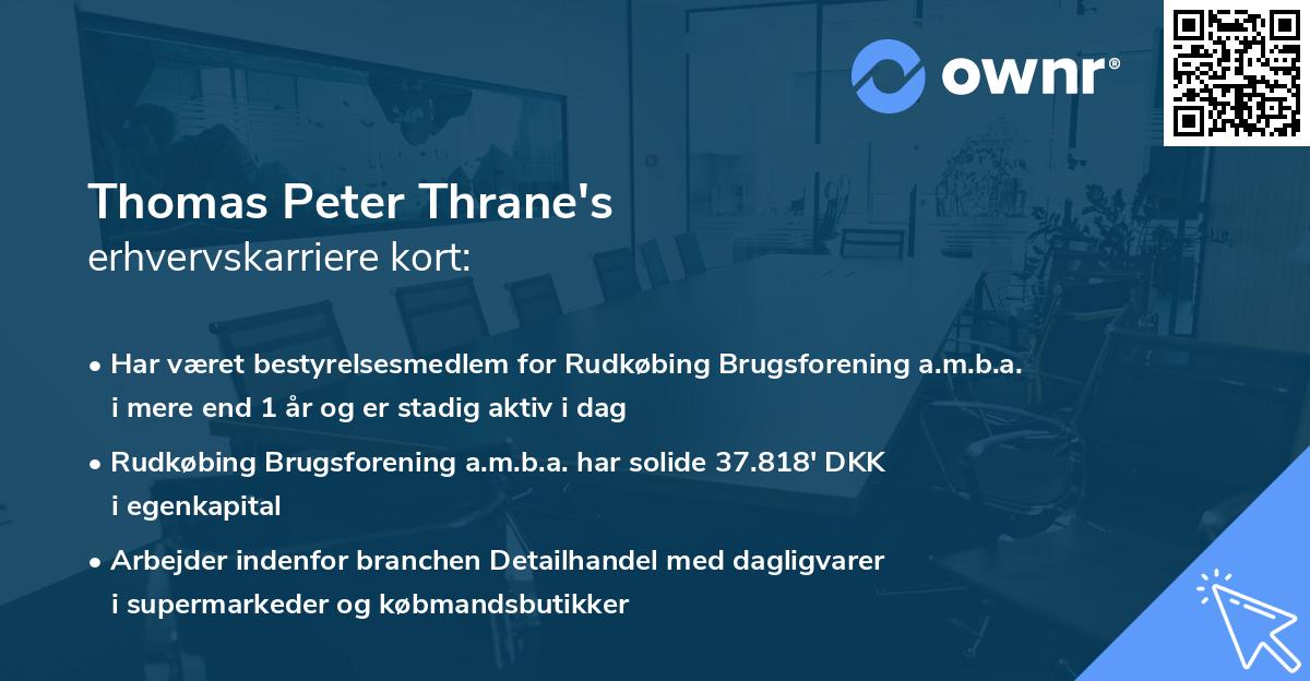 Thomas Peter Thrane's erhvervskarriere kort