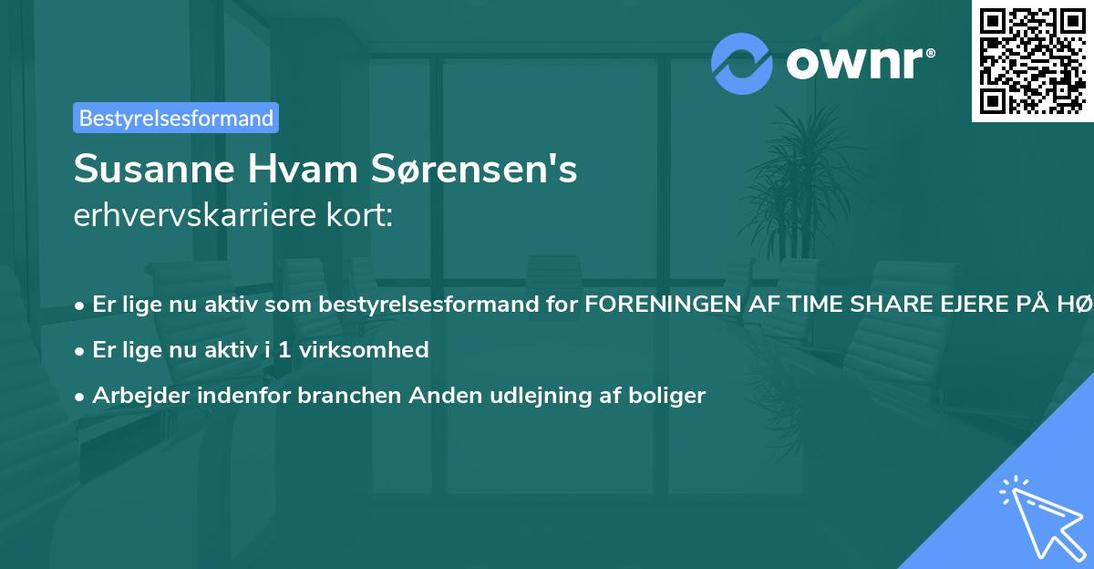 Susanne Hvam Sørensen's erhvervskarriere kort