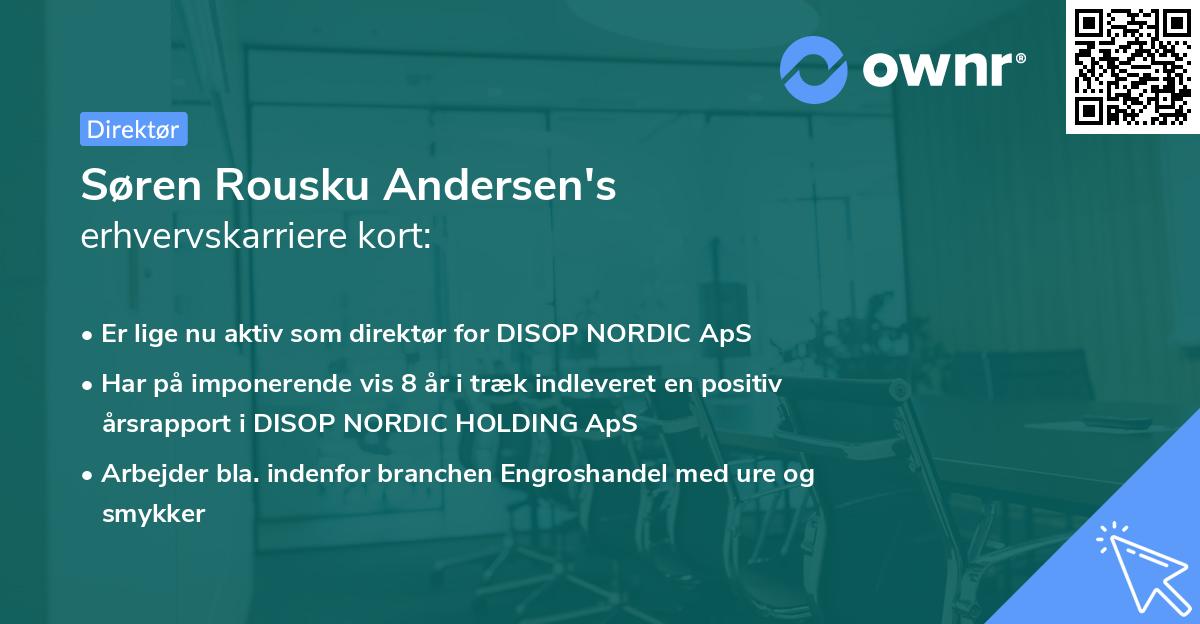 Søren Rousku Andersen's erhvervskarriere kort