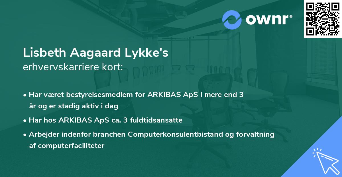 Lisbeth Aagaard Lykke's erhvervskarriere kort