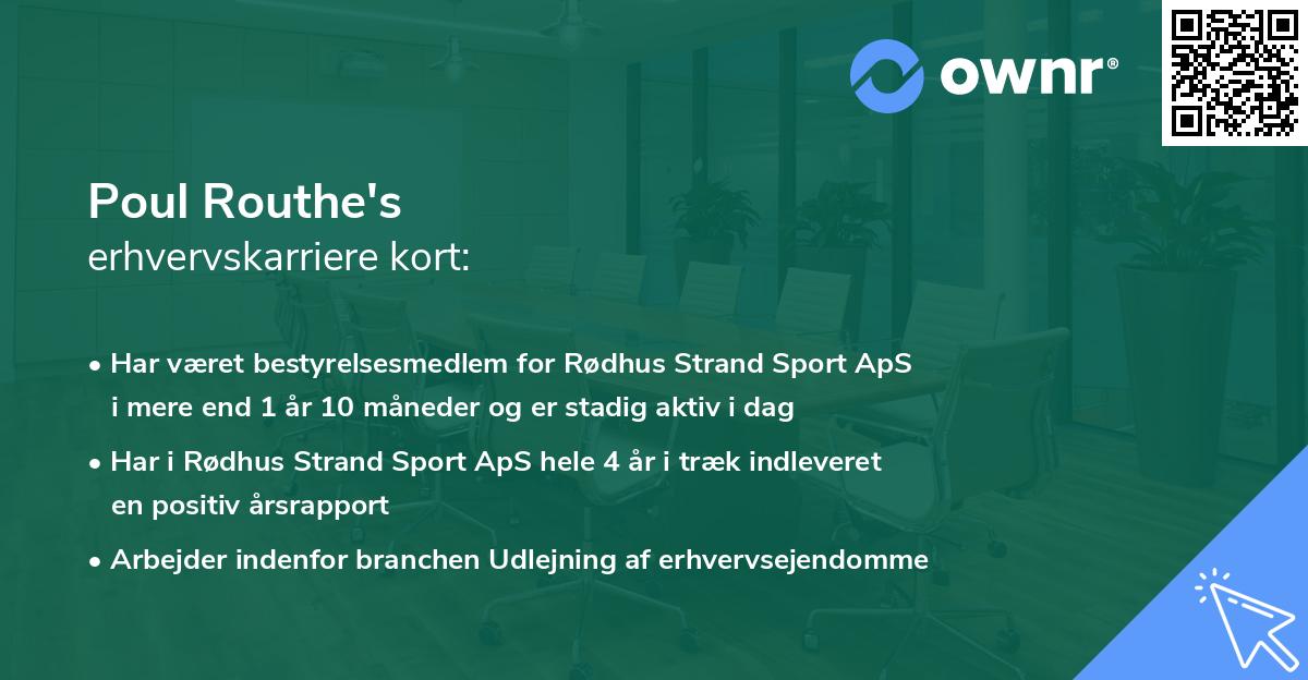 Poul Routhe's erhvervskarriere kort
