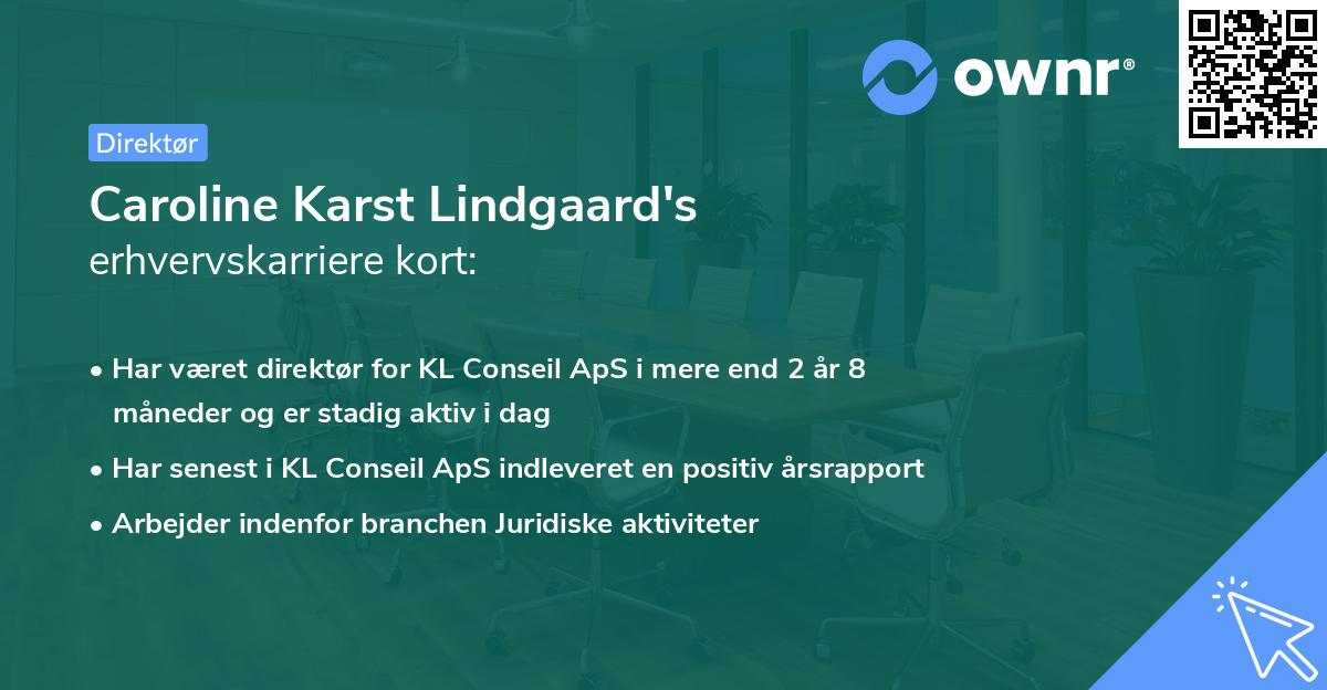 Caroline Karst Lindgaard's erhvervskarriere kort
