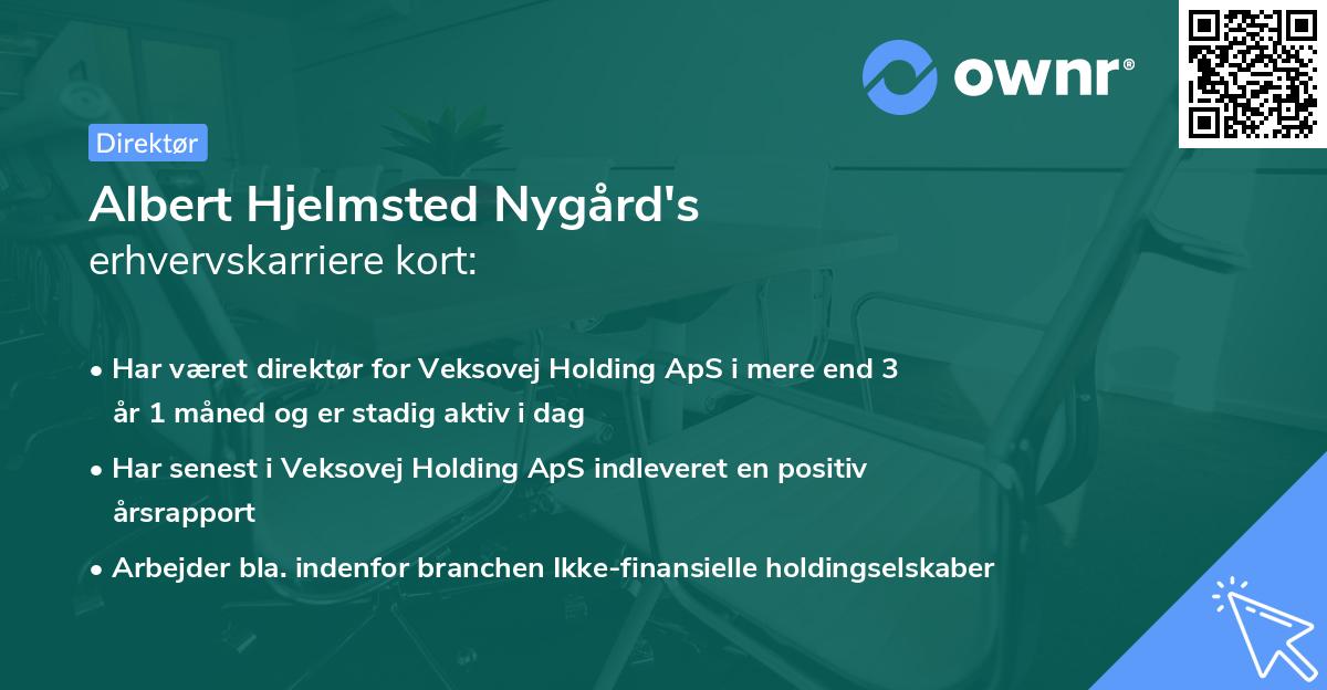Albert Hjelmsted Nygård's erhvervskarriere kort