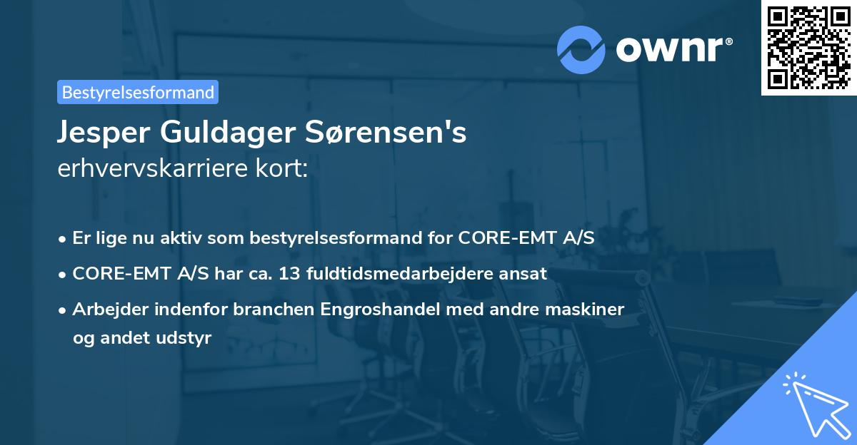 Jesper Guldager Sørensen's erhvervskarriere kort