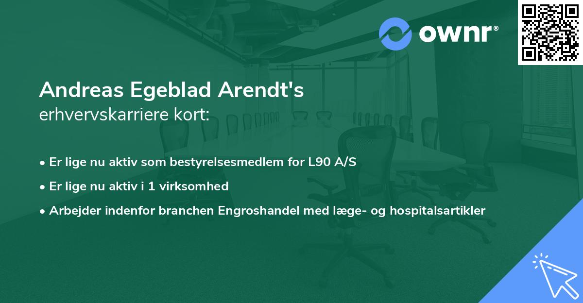 Andreas Egeblad Arendt's erhvervskarriere kort
