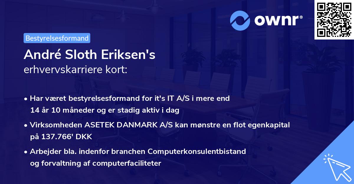 André Sloth Eriksen's erhvervskarriere kort
