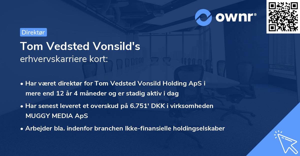 Tom Vedsted Vonsild's erhvervskarriere kort