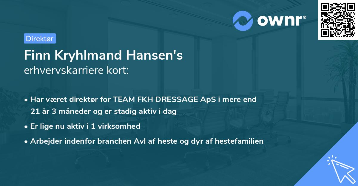 Finn Kryhlmand Hansen's erhvervskarriere kort