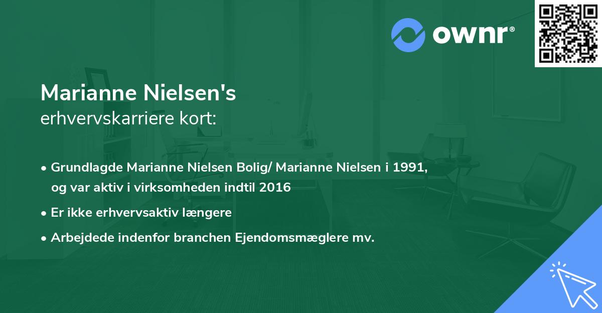 Marianne Nielsen's erhvervskarriere kort