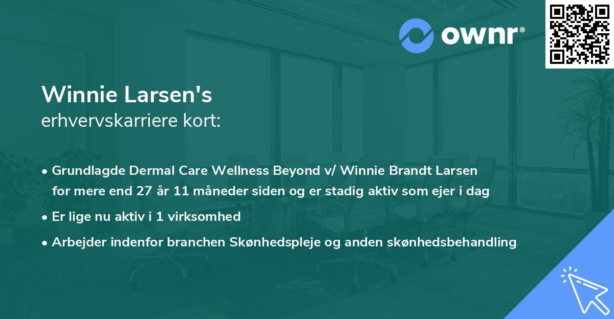 Winnie Larsen's erhvervskarriere kort