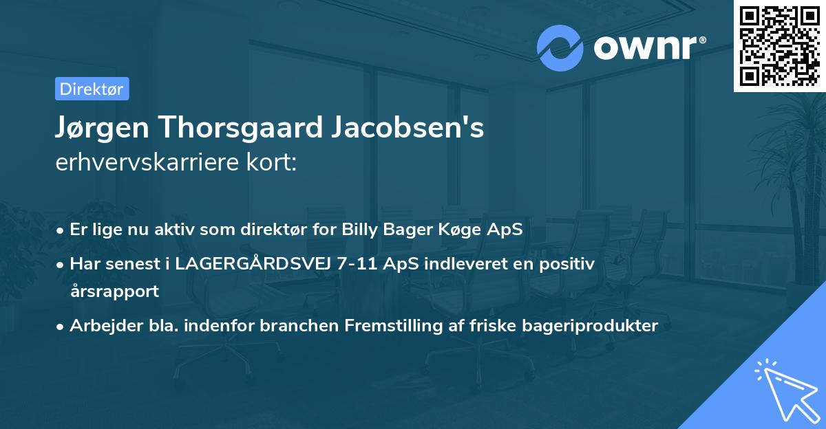 Jørgen Thorsgaard Jacobsen's erhvervskarriere kort