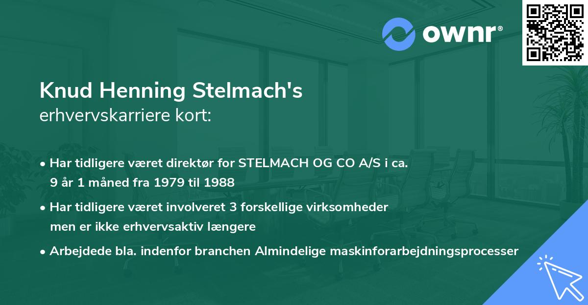 Knud Henning Stelmach's erhvervskarriere kort