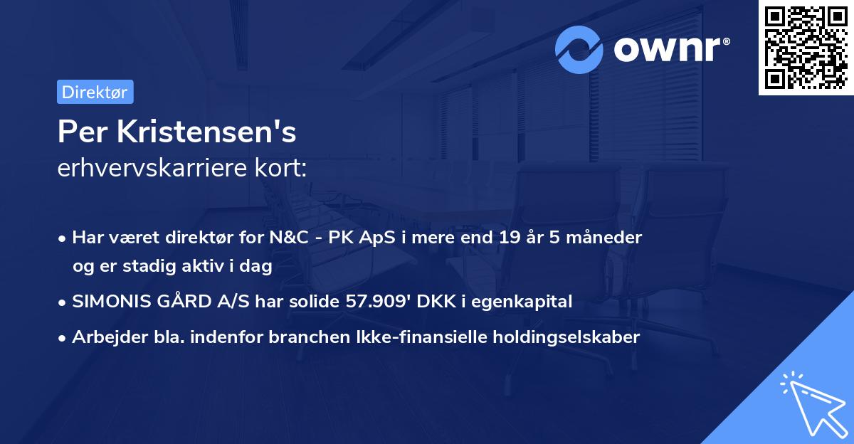 Per Kristensen's erhvervskarriere kort