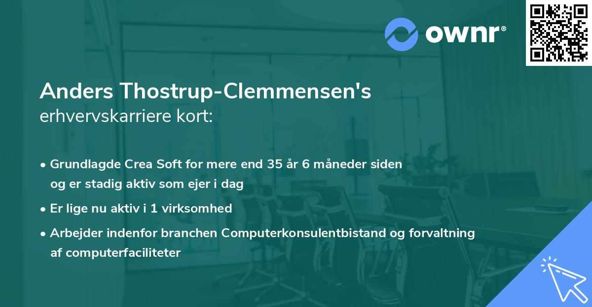 Anders Thostrup-Clemmensen's erhvervskarriere kort